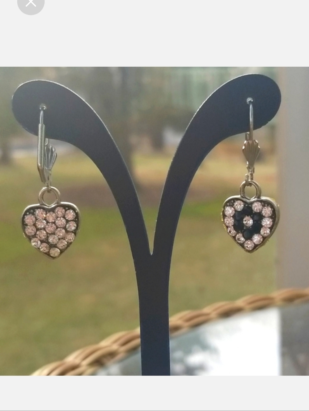 Seasonal whispers crystal heart earrings doubled sided